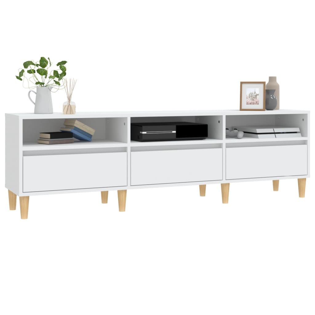 Tv Skříňka 150 X 30 X 44,5 Cm Kompozitní Dřevo Bílá