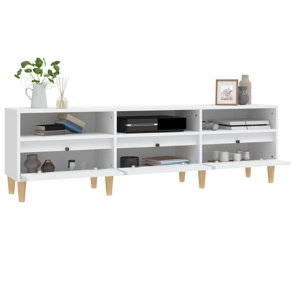 Tv Skříňka 150 X 30 X 44,5 Cm Kompozitní Dřevo Bílá