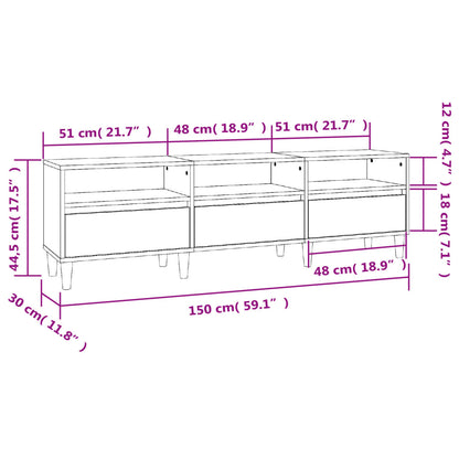 Tv Skříňka Betonově Šedá 150 X 30 X 44,5 Cm Kompozitní Dřevo Betonová Šedá