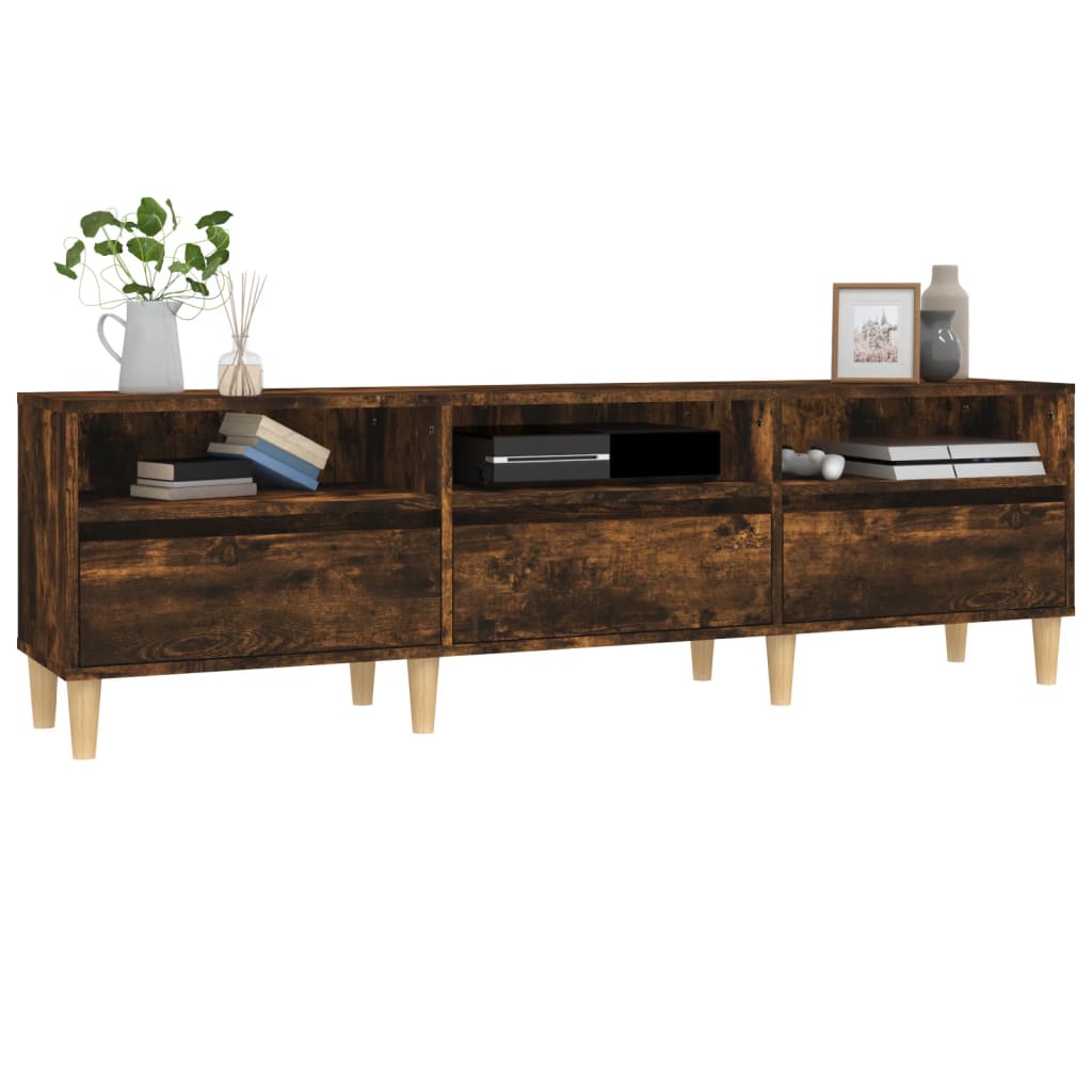 Tv Skříňka 150 X 30 X 44,5 Cm Kompozitní Dřevo Kouřový Dub