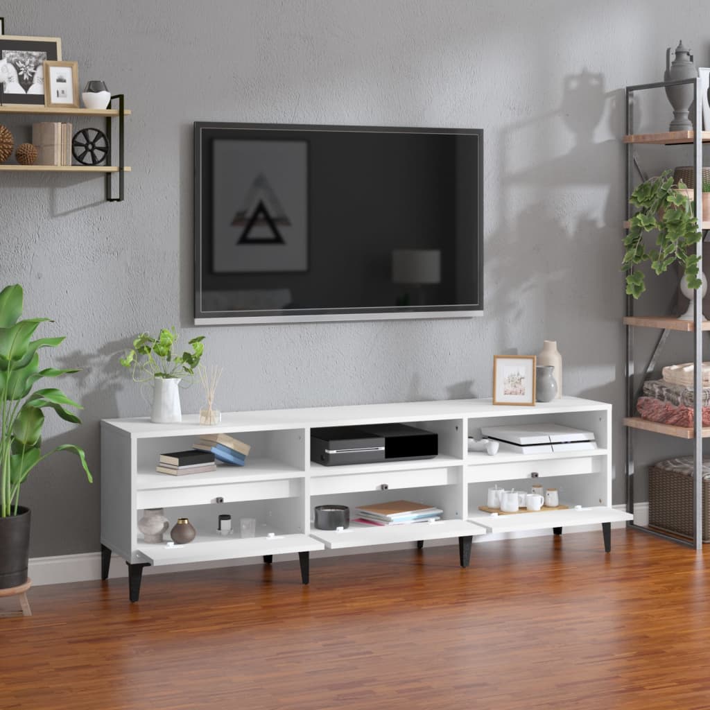 Tv Skříňka 150 X 30 X 44,5 Cm Kompozitní Dřevo Bílá