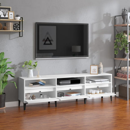 Tv Skříňka 150 X 30 X 44,5 Cm Kompozitní Dřevo Bílá
