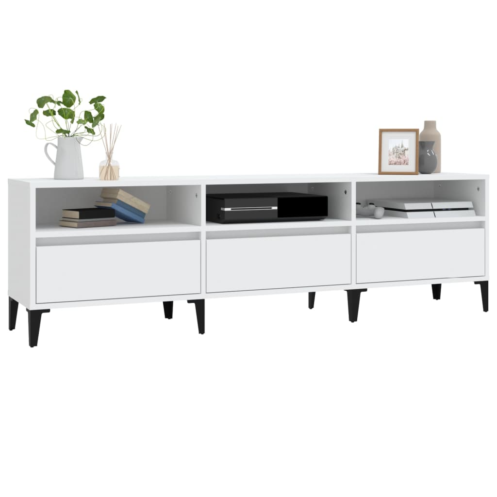 Tv Skříňka 150 X 30 X 44,5 Cm Kompozitní Dřevo Bílá
