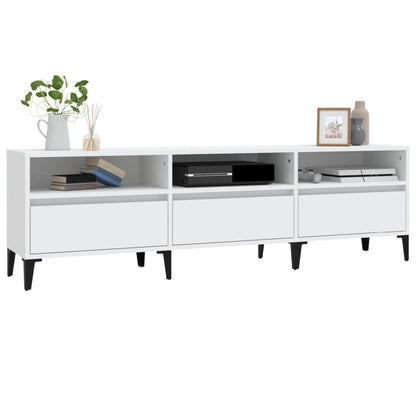Tv Skříňka 150 X 30 X 44,5 Cm Kompozitní Dřevo Bílá