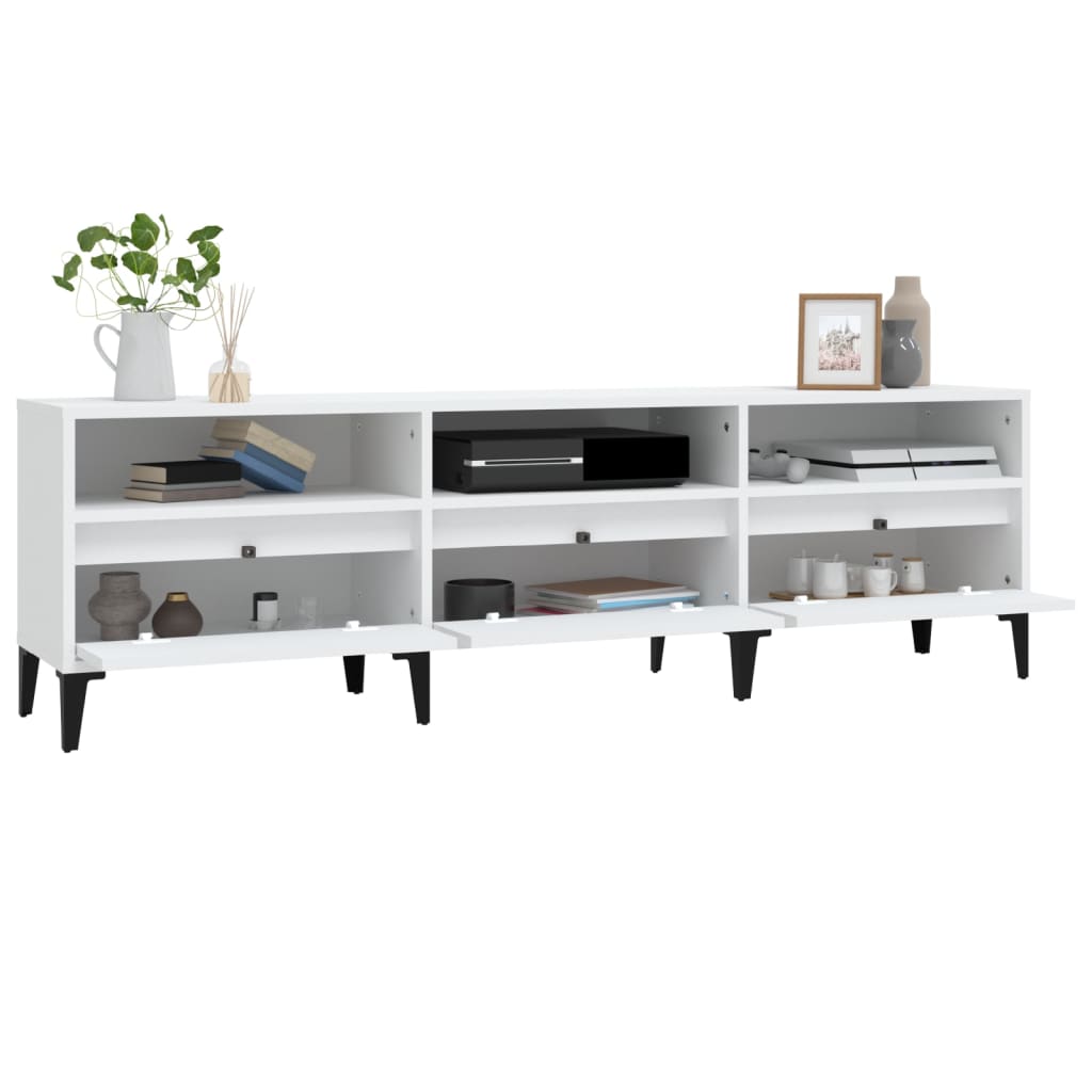 Tv Skříňka 150 X 30 X 44,5 Cm Kompozitní Dřevo Bílá