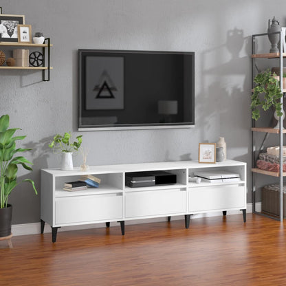 Tv Skříňka 150 X 30 X 44,5 Cm Kompozitní Dřevo Bílá