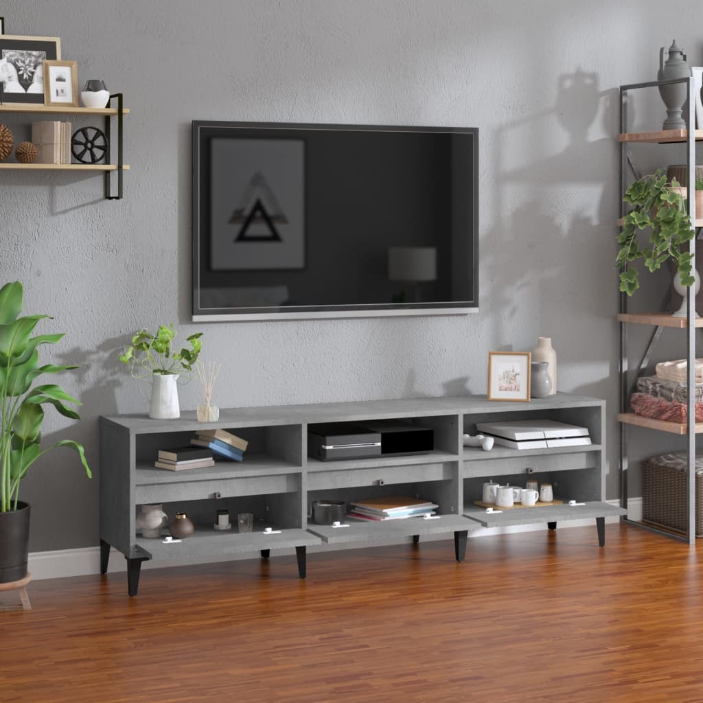 Tv Skříňka Betonově Šedá 150 X 30 X 44,5 Cm Kompozitní Dřevo Betonová Šedá