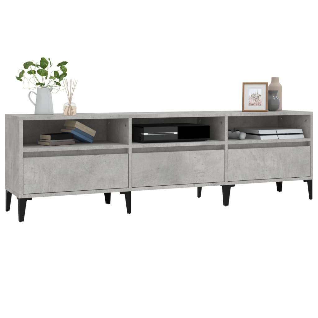 Tv Skříňka Betonově Šedá 150 X 30 X 44,5 Cm Kompozitní Dřevo Betonová Šedá