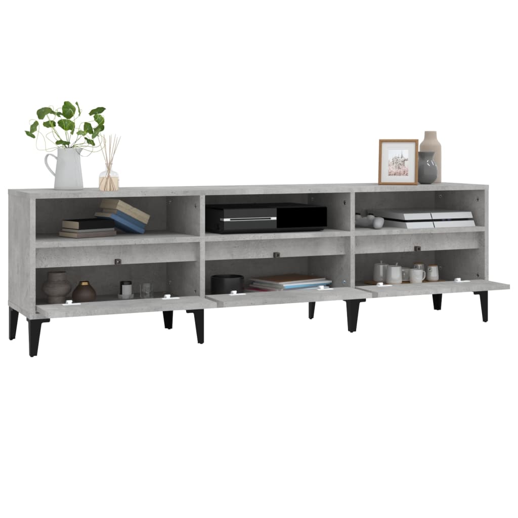 Tv Skříňka Betonově Šedá 150 X 30 X 44,5 Cm Kompozitní Dřevo Betonová Šedá