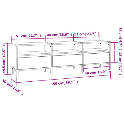 Tv Skříňka Betonově Šedá 150 X 30 X 44,5 Cm Kompozitní Dřevo Betonová Šedá
