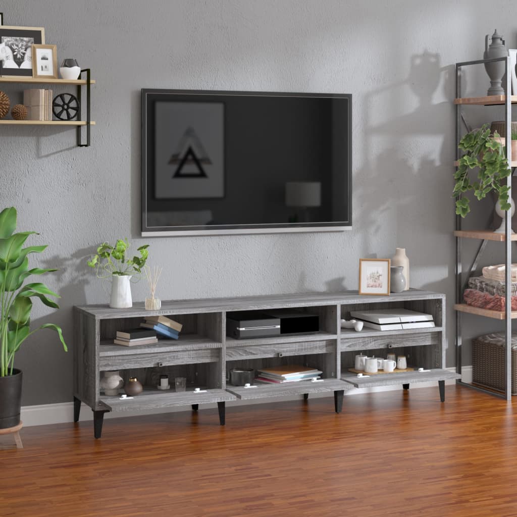 Tv Skříňka Šedá Sonoma 150 X 30 X 44,5 Cm Kompozitní Dřevo Šedá Sonoma