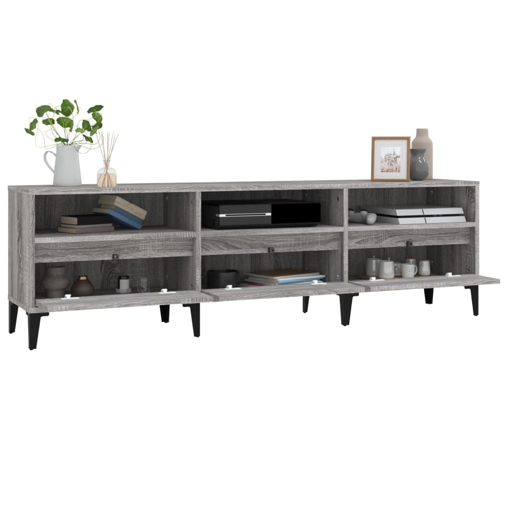 Tv Skříňka Šedá Sonoma 150 X 30 X 44,5 Cm Kompozitní Dřevo Šedá Sonoma