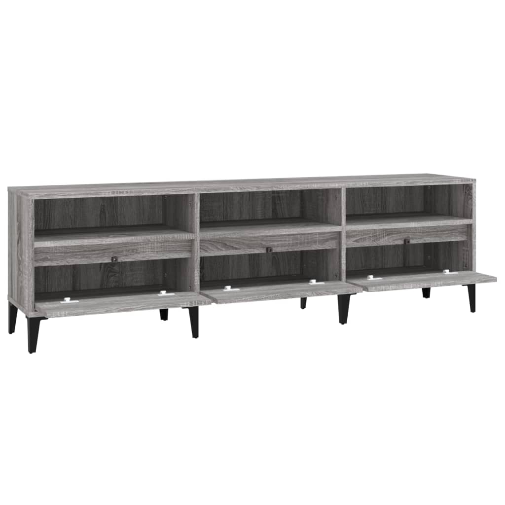 Tv Skříňka Šedá Sonoma 150 X 30 X 44,5 Cm Kompozitní Dřevo Šedá Sonoma