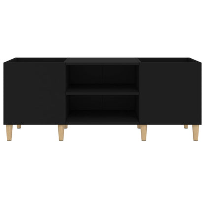 Skříňka Na Lp Desky Černá 121 X 38 X 48 Cm Kompozitní Dřevo