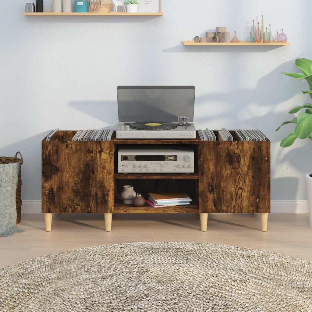 Skříňka Na Lp Desky Kouřový Dub 121X38X48 Cm Kompozitní Dřevo