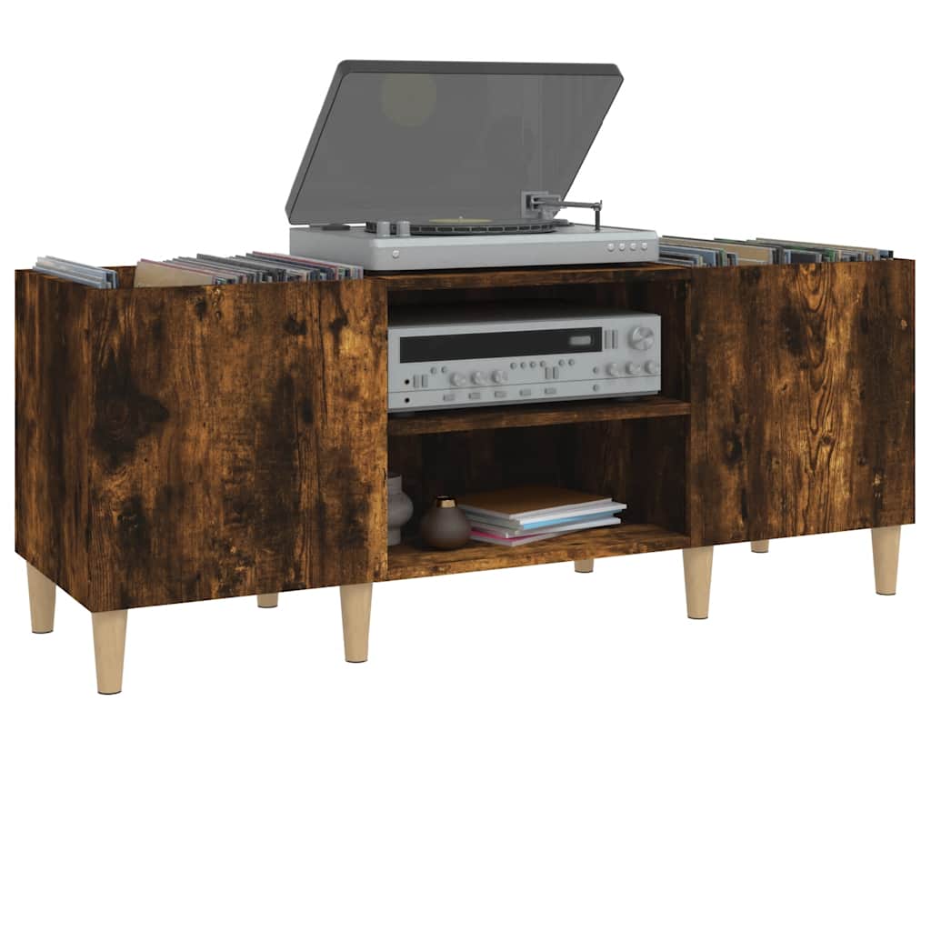 Skříňka Na Lp Desky Kouřový Dub 121X38X48 Cm Kompozitní Dřevo