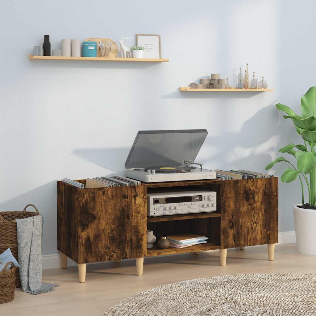 Skříňka Na Lp Desky Kouřový Dub 121X38X48 Cm Kompozitní Dřevo