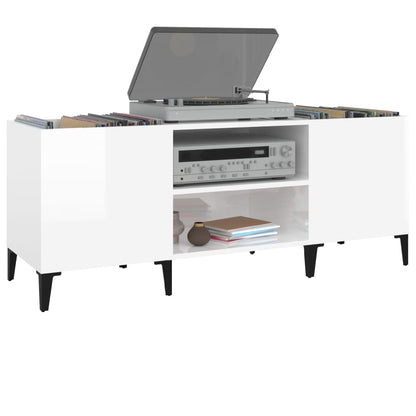 Skříňka Na Lp Desky Bílá 121 X 38 X 48 Cm Kompozitní Dřevo