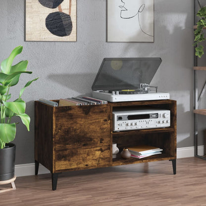 Skříňka Na Lp Desky Kouřový Dub 84,5X38X48 Cm Kompozitní Dřevo