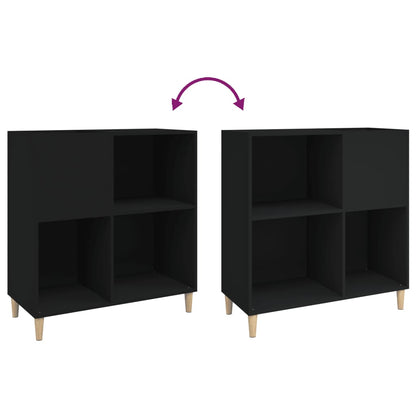Skříňka Na Lp Desky Černá 84,5 X 38 X 89 Cm Kompozitní Dřevo