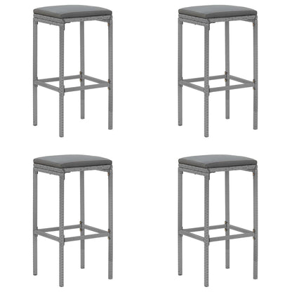 5Dílný Zahradní Barový Set S Poduškami Šedý Polyratan