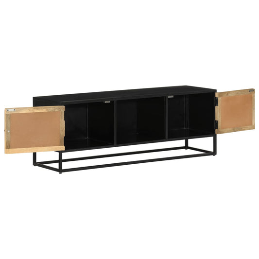 Tv Skříňka 110 X 30 X 40 Cm Masivní Mangovníkové Dřevo A Železo