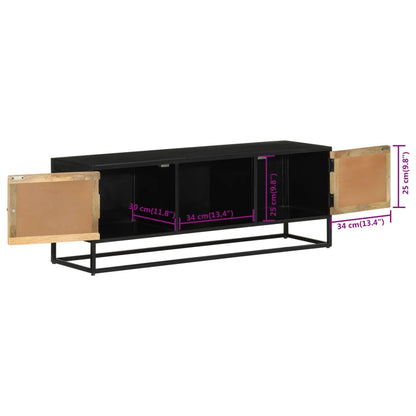 Tv Skříňka 110 X 30 X 40 Cm Masivní Mangovníkové Dřevo A Železo