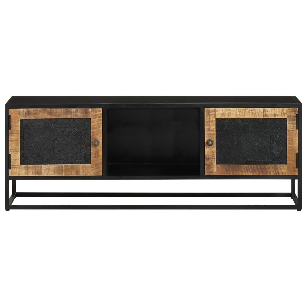 Tv Skříňka 110 X 30 X 40 Cm Masivní Mangovníkové Dřevo A Železo