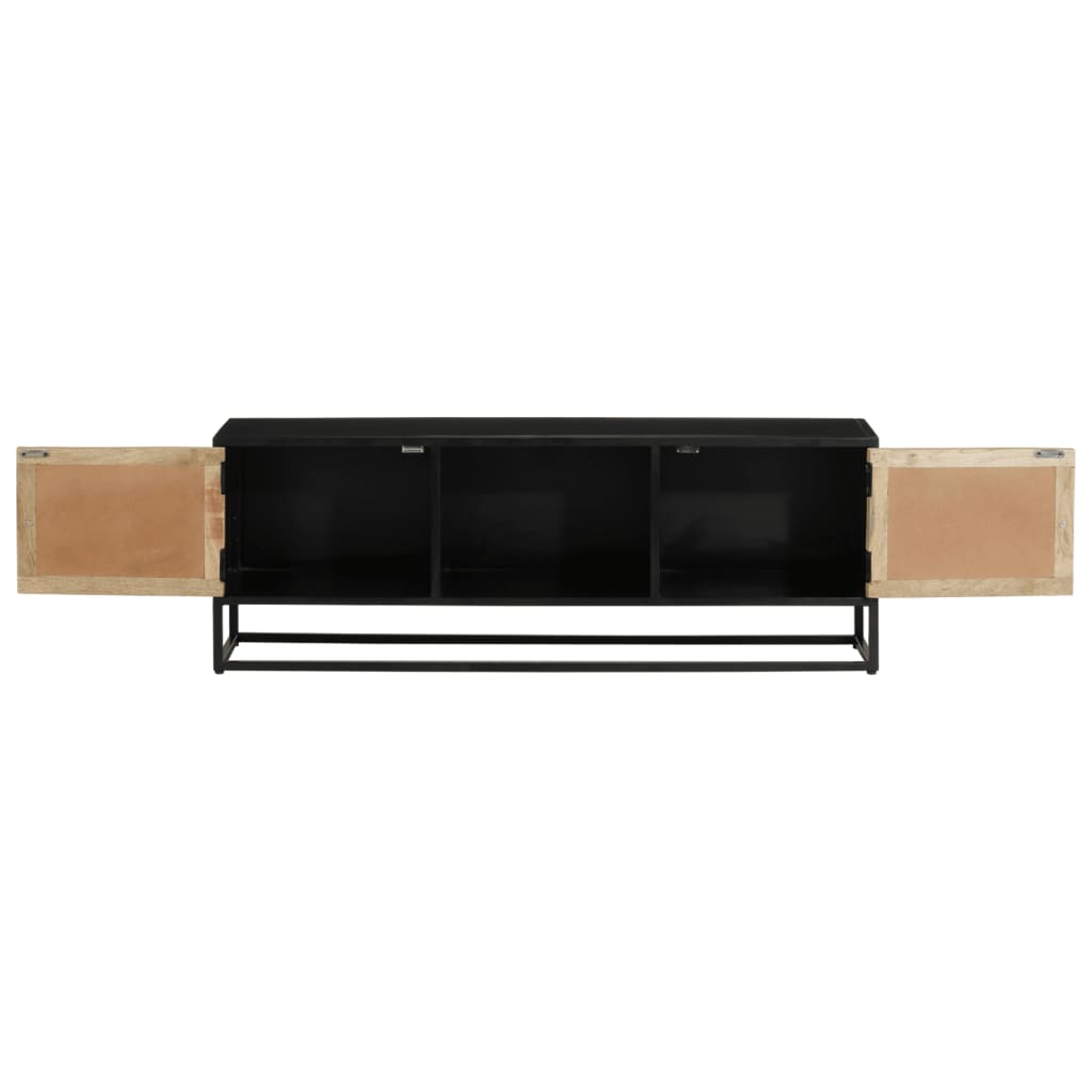Tv Skříňka 110 X 30 X 40 Cm Masivní Mangovníkové Dřevo A Železo