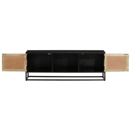 Tv Skříňka 110 X 30 X 40 Cm Masivní Mangovníkové Dřevo A Železo
