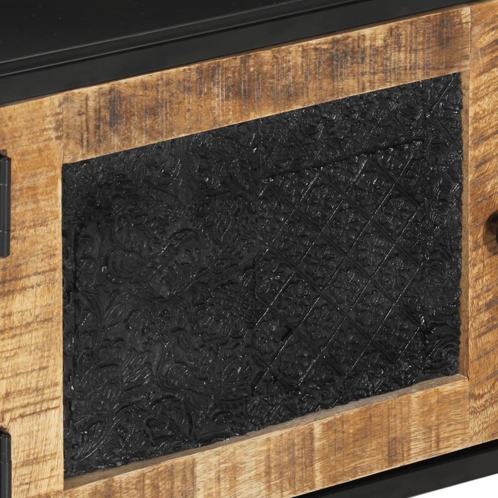Tv Skříňka 110 X 30 X 40 Cm Masivní Mangovníkové Dřevo A Železo