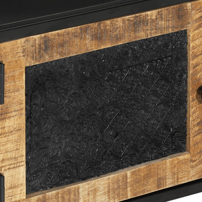 Tv Skříňka 110 X 30 X 40 Cm Masivní Mangovníkové Dřevo A Železo