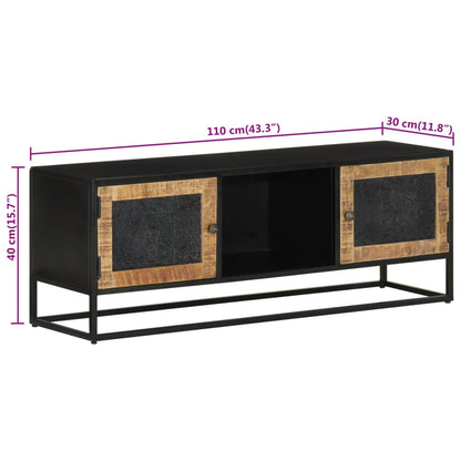 Tv Skříňka 110 X 30 X 40 Cm Masivní Mangovníkové Dřevo A Železo