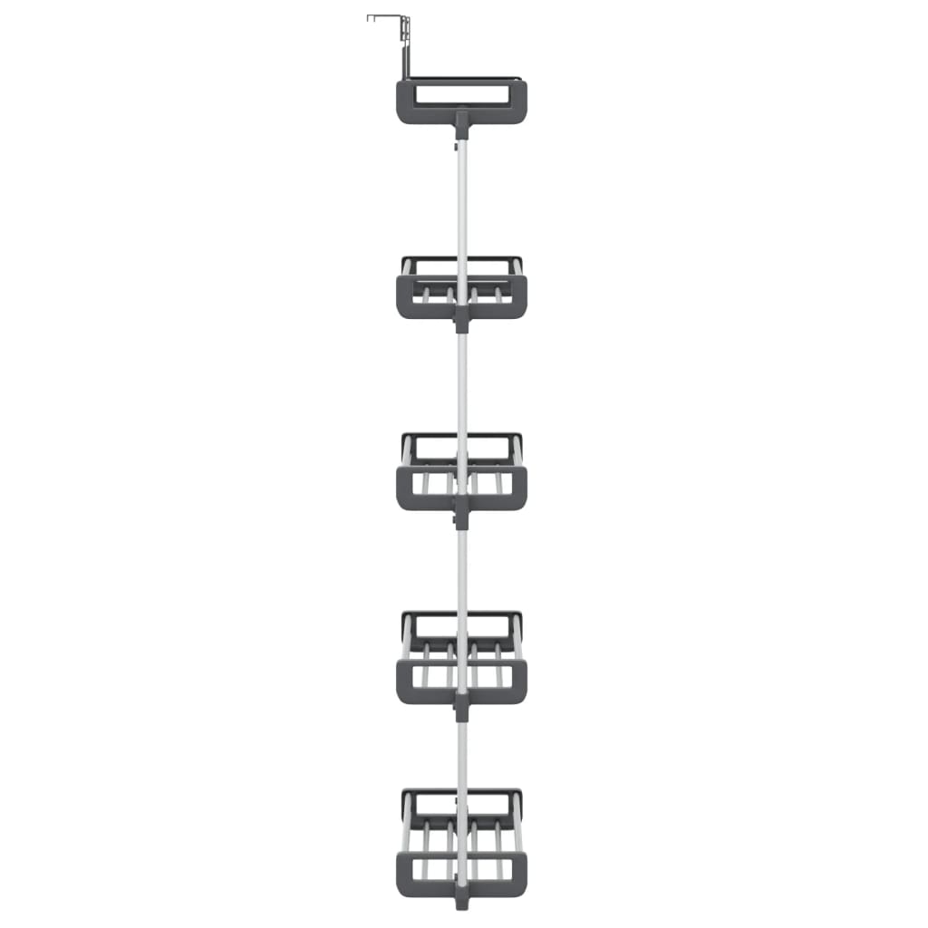 Dveřní Organizér S 5 Policemi 52 X 20 X 135 Cm Hliník