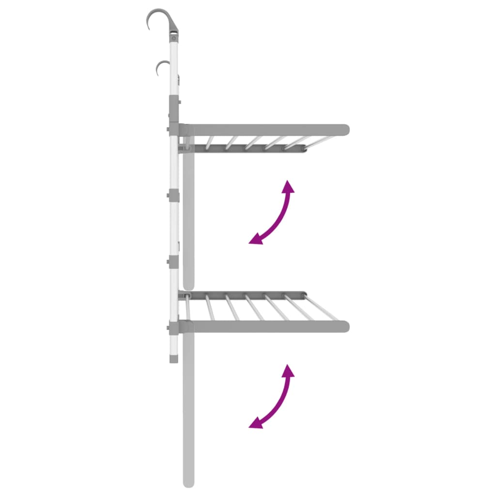 Sušák Na Prádlo Na Balkon 89 X 25 X (60–95) Cm Hliník