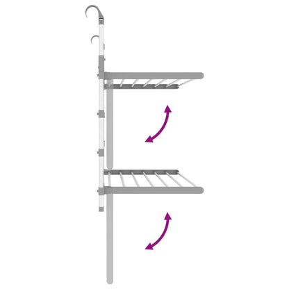 Sušák Na Prádlo Na Balkon 89 X 25 X (60–95) Cm Hliník