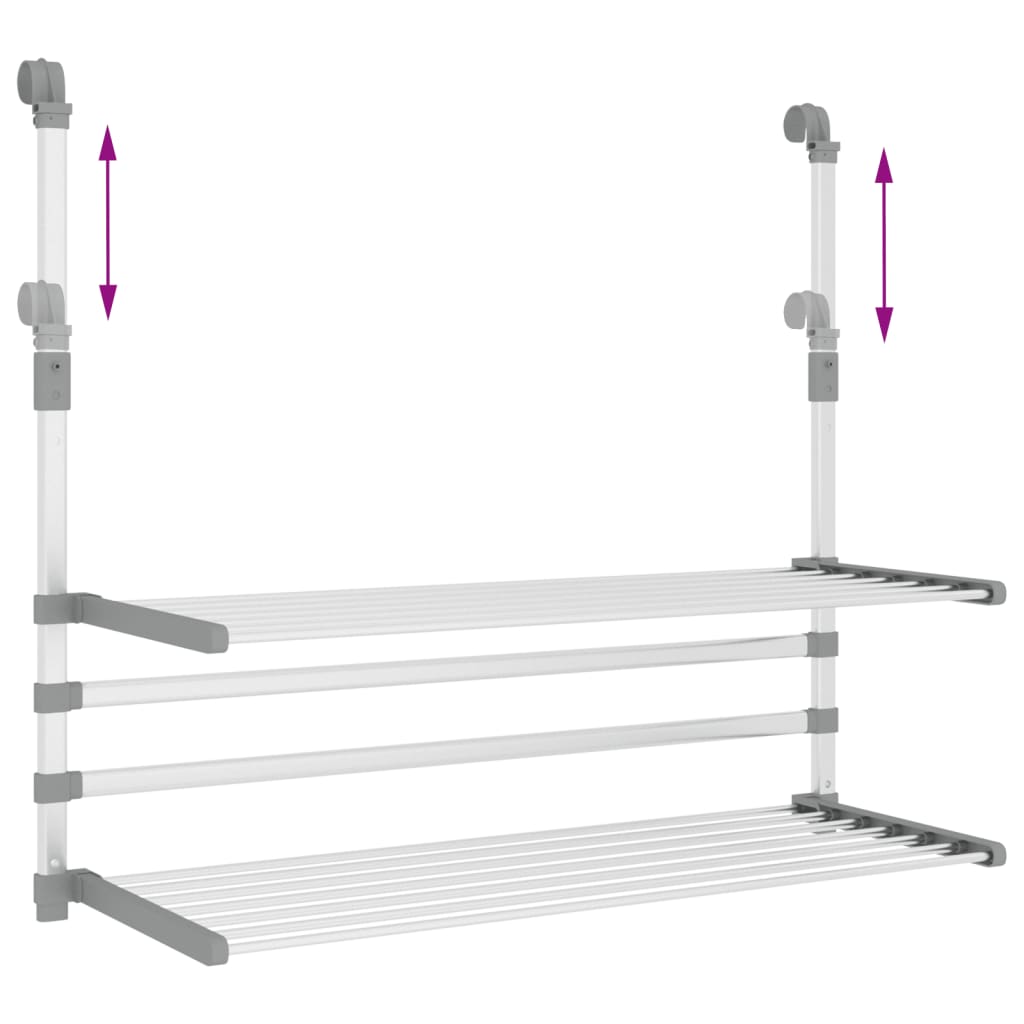 Sušák Na Prádlo Na Balkon 89 X 25 X (60–95) Cm Hliník