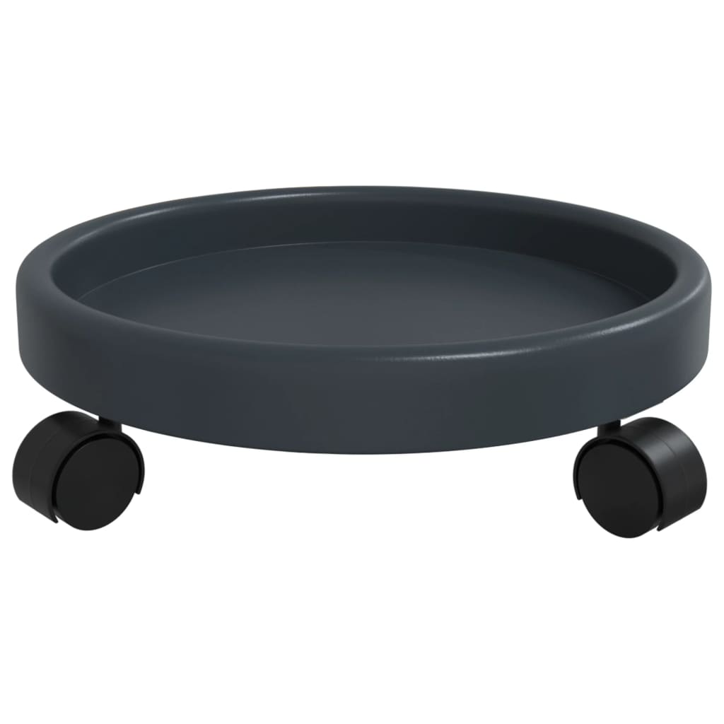 Vozíky Na Rostliny Na Kolečkách 2 Ks Šedé Průměr 34 Cm 35 Kg Černá