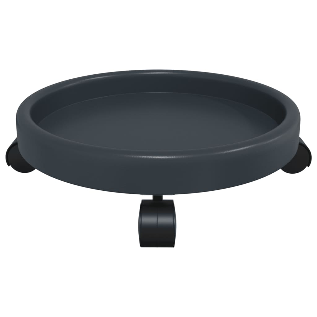 Vozíky Na Rostliny Na Kolečkách 2 Ks Šedé Průměr 34 Cm 35 Kg Černá