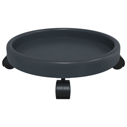 Vozíky Na Rostliny Na Kolečkách 2 Ks Šedé Průměr 34 Cm 35 Kg Černá