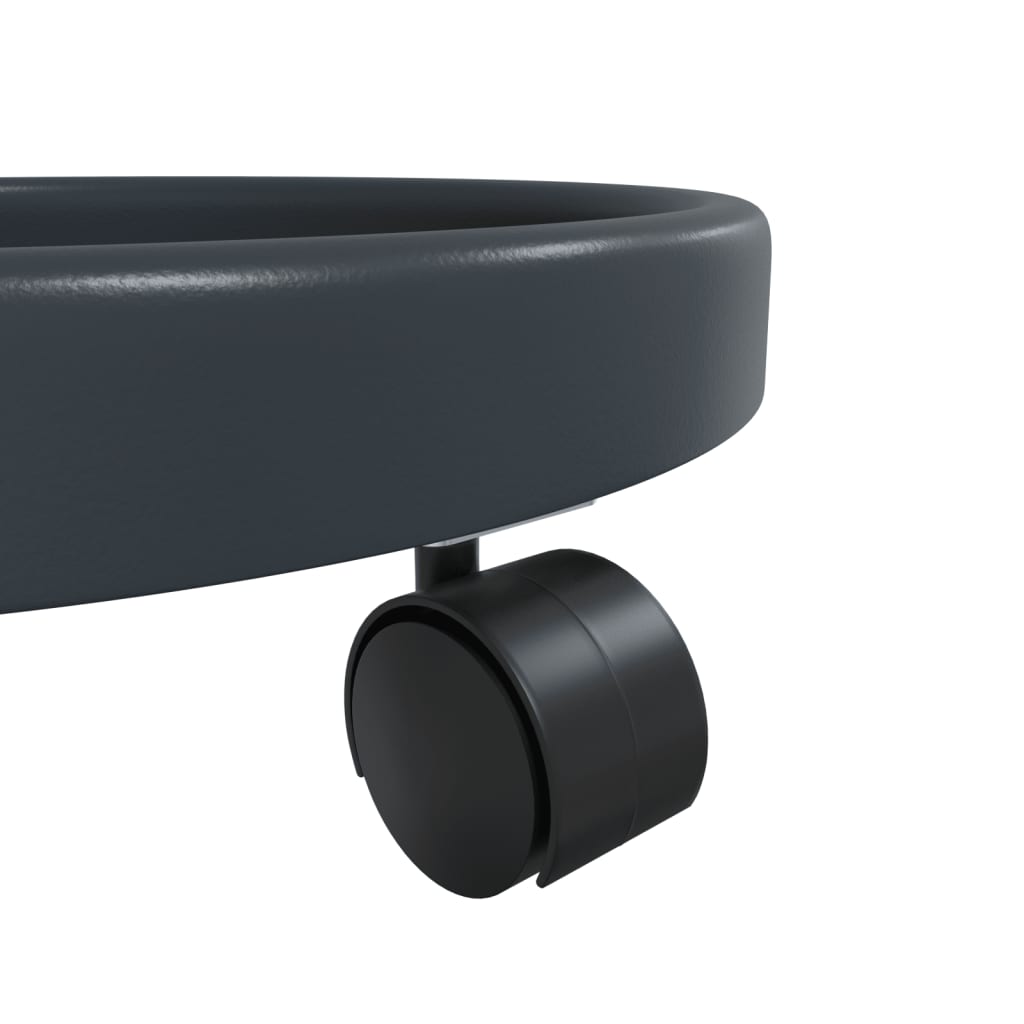 Vozíky Na Rostliny Na Kolečkách 2 Ks Šedé Průměr 34 Cm 35 Kg Černá