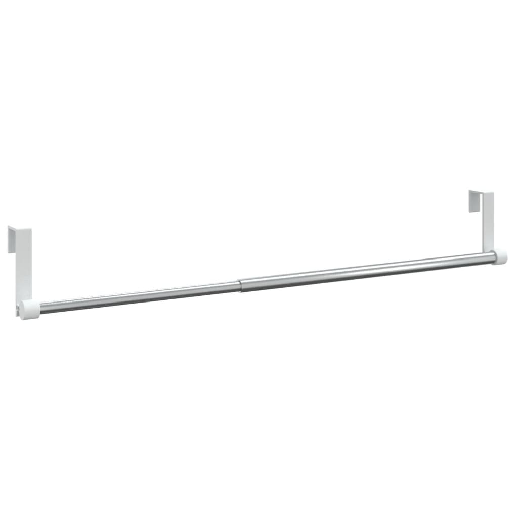 Tyče Na Závěsy 2 Ks Bílé A Stříbrné 40–60 Cm Hliník