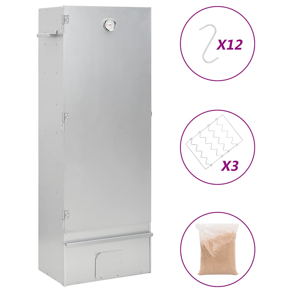 Grilovací Trouba/Udírna A Štěpky 44,5X29X110Cm Pozinkovaná Ocel