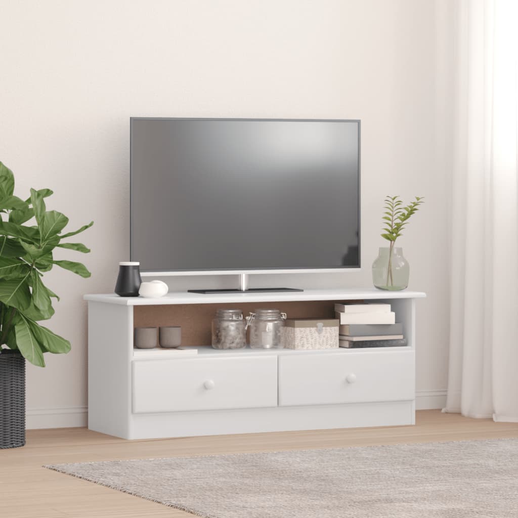 Tv Skříňka Se Zásuvkami Alta 100X35X41 Cm Masivní Borovice