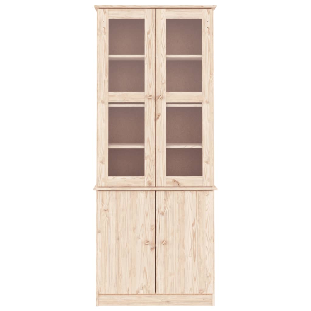 Prosklená Vitrína Alta 77 X 35 X 186,5 Cm Masivní Borové Dřevo