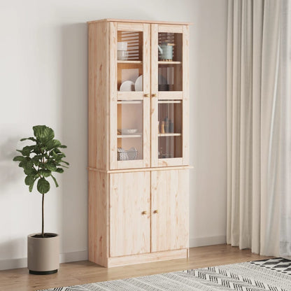 Prosklená Vitrína Alta 77 X 35 X 186,5 Cm Masivní Borové Dřevo