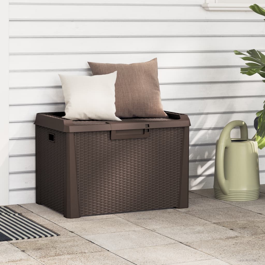 Zahradní Úložný Box S Poduškou Hnědý 125 L Pp