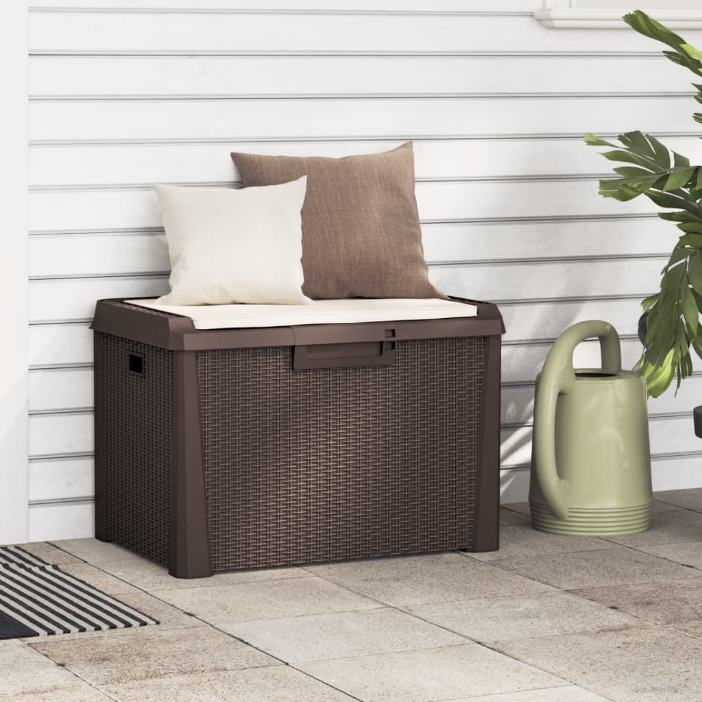 Zahradní Úložný Box S Poduškou Hnědý 125 L Pp