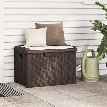 Zahradní Úložný Box S Poduškou Hnědý 125 L Pp