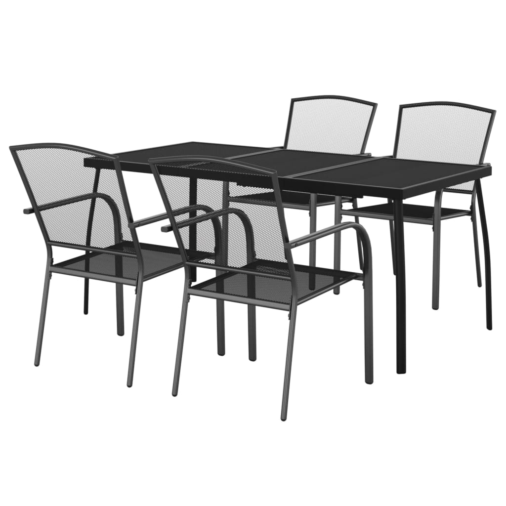 5Dílný Zahradní Jídelní Set Antracitový Ocel